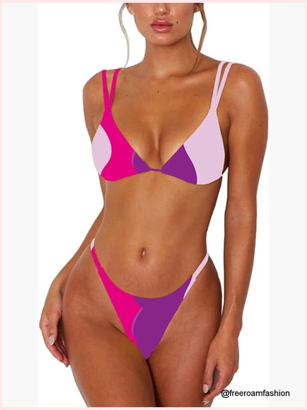 Medium Size Women's Bikini Set with Adjustable Straps UPF 50